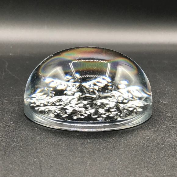 Cristal Snowflake Paperweight Crystal Dome Paperweight France 3 in - Picture 1 of 6